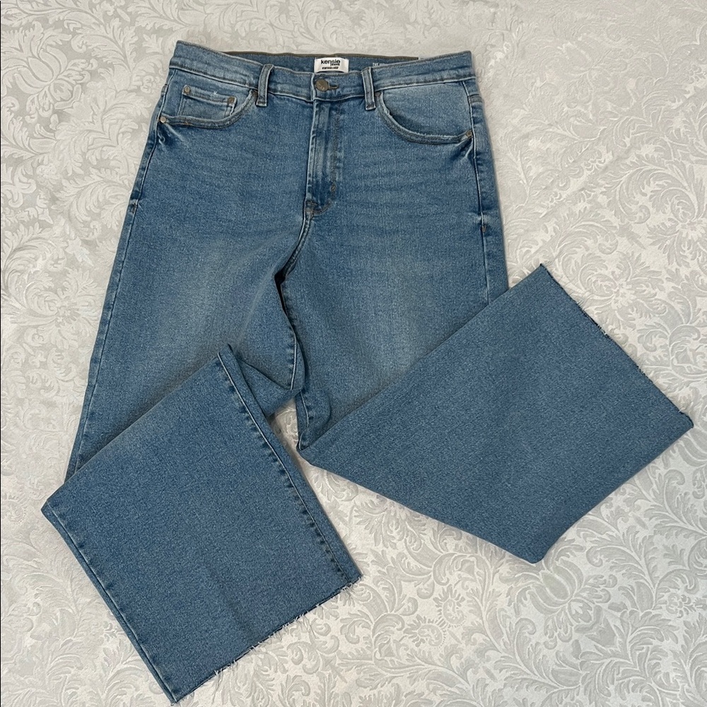 Kensie Jeans Vintage Luxe High Rise Wide Leg Ankle Jeans Sz - 10